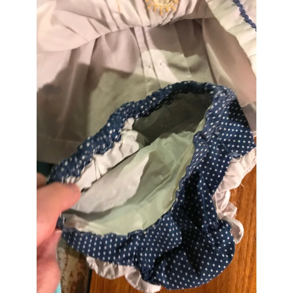 Vintage Baby or Doll Clothes Sailor Dress, Train Top, Turquoise Pants - 6 Months